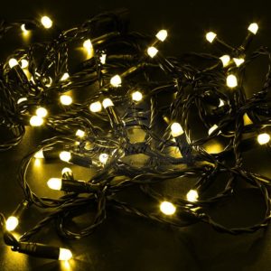 Гирлянда Нить 10м, с эффектом мерцания, черный ПВХ, 230В, цвет Жёлтый