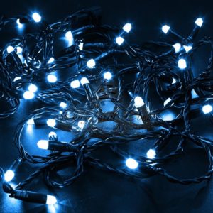 Гирлянда Нить 10м, с эффектом мерцания, черный ПВХ, 230В, цвет Синий