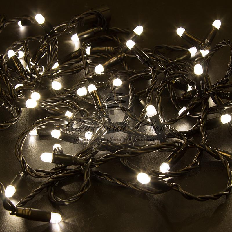 Гирлянда Нить 10м, с эффектом мерцания, черный ПВХ, 230В, цвет Тёплый белый