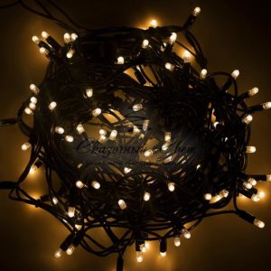 Дюраплей 10 м, черный каучук, 100 LED, цвет белый/теплый белый, Flashing (каждый 6 диод), 24 В