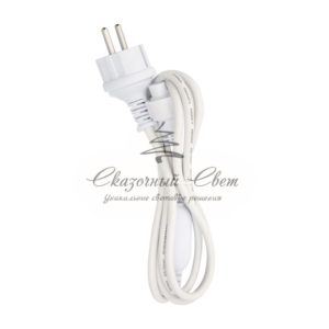 Шнур питания для гирлянды «Дюраплей» 4 А,  подключение до 200 м,  белый каучук,  230 В
