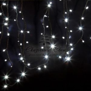 Гирлянда Нить (дюраплей) 20м,  постоянное свечение,  черный ПВХ,  24В,  цвет Белый