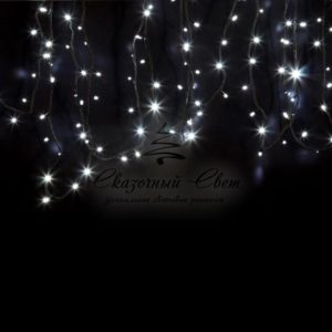 Гирлянда Нить (дюраплей) 12м,  постоянное свечение,  черный каучук,  230В,  цвет Белый