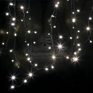 Гирлянда Нить (дюраплей) 12м,  постоянное свечение,  черный каучук,  230В,  цвет Тёплый белый