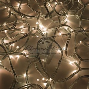 Гирлянда Нить (дюраплей) 20м, постоянное свечение, белый каучук, 230В, цвет Тёплый белый