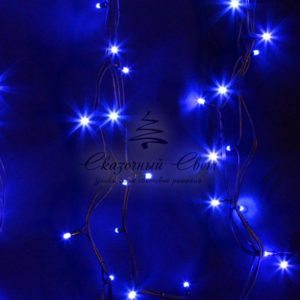 Гирлянда Нить (дюраплей) 20м,  постоянное свечение,  черный каучук,  230В,  цвет Синий