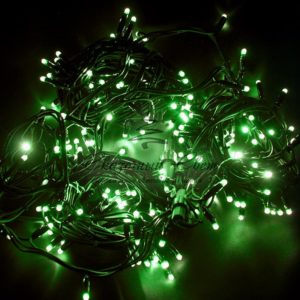 Гирлянда Нить (дюраплей) 20м,  постоянное свечение,  черный каучук,  230В,  цвет Зелёный