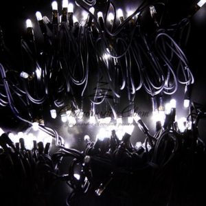 Гирлянда Нить (дюраплей) 100% flashing,  20м,  черный каучук,  230В,  цвет Белый