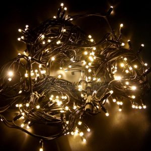 Гирлянда Нить (дюраплей) 100% flashing,  20м,  черный каучук,  230В,  цвет Тёплый белый