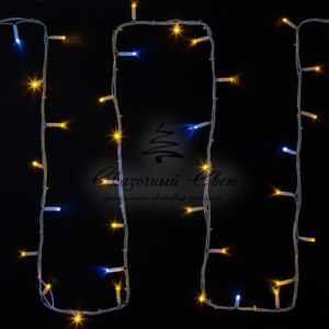 Гирлянда Нить (дюраплей) 20м,  с эффектом мерцания,  белый каучук,  230В,  цвет Жёлтый