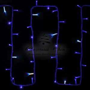 Гирлянда Нить (дюраплей) 20м,  с эффектом мерцания,  белый каучук,  230В,  цвет Синий