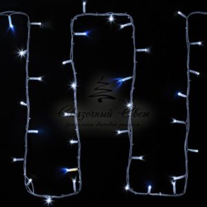 Гирлянда Нить (дюраплей) 20м, с эффектом мерцания, белый каучук, 230В, цвет Белый