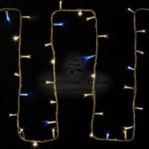 Гирлянда Нить (дюраплей) 20м, с эффектом мерцания, белый каучук, 230В, цвет Тёплый белый