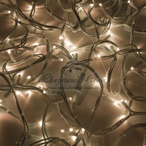 Гирлянда Нить (дюраплей) 20м,  постоянное свечение,  белый каучук,  24В,  цвет Тёплый белый