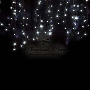 Гирлянда Нить (дюраплей) 20м,  с эффектом мерцания,  черный каучук,  24В,  цвет Белый