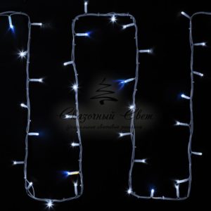 Гирлянда Нить (дюраплей) 20м,  с эффектом мерцания,  белый каучук,  24В,  цвет Белый