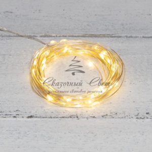 Гирлянда «Роса» 5 м,  50 LED, USB,  теплое белое свечение NEON-NIGHT