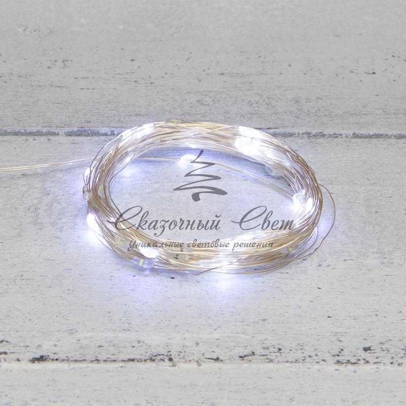 Гирлянда «Роса» 10 м, 100 LED, USB, белое свечение NEON-NIGHT