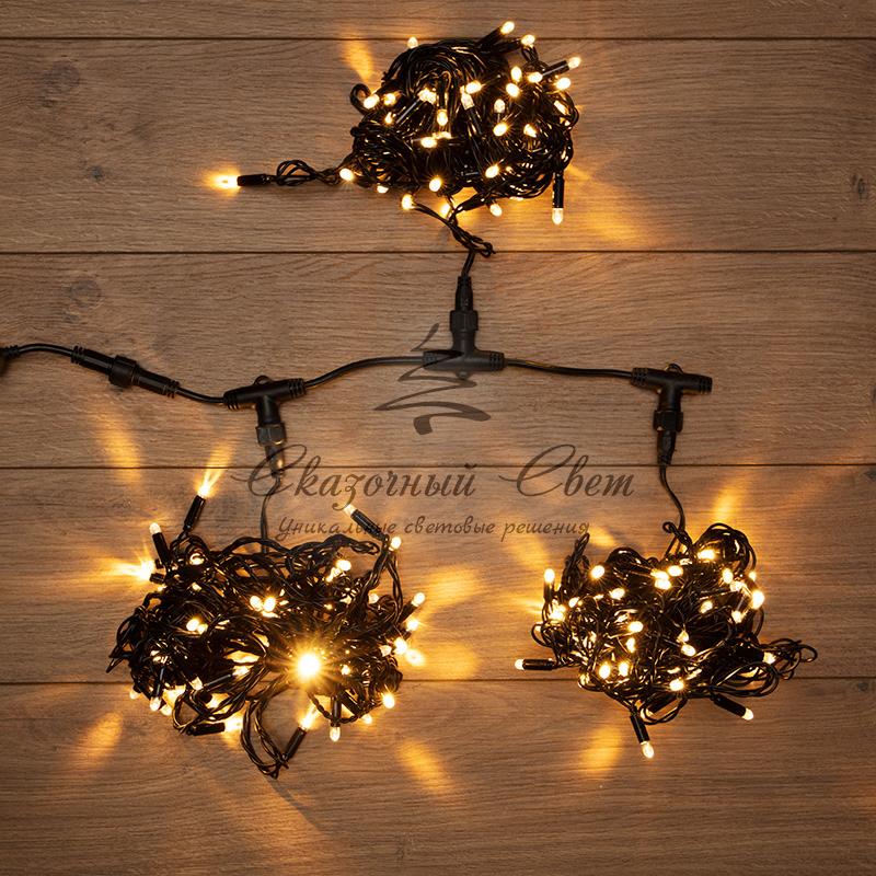 Гирлянда "LED ClipLight" 24V, 3 нити по 10 метров, цвет диодов ТЕПЛЫЙ БЕЛЫЙ