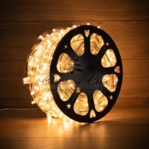 Гирлянда «LED Клип-лайт» 12 V, прозрачный ПВХ, 150 мм, цвет диодов Теплый белый, Flashing (Белый)