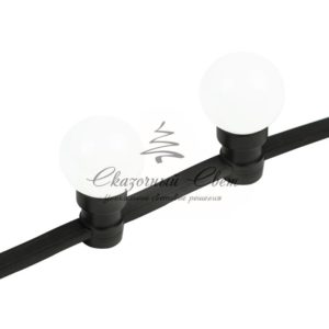 Готовый набор: «Евро Belt Light» 2 жилы шаг 40 см,  Белые LED лампы 45мм (6 LED)