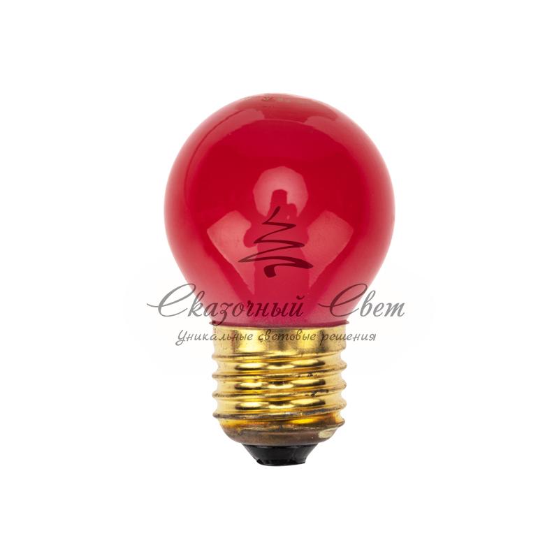 Лампа накаливания e27 10 Вт красная колба