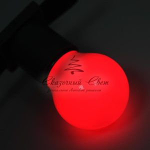 Лампа шар e27 5 LED Ø45мм — красная