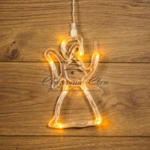 Фигура светодиодная «Ангелок» на присоске с подвесом,  цвет ТЕПЛЫЙ БЕЛЫЙ