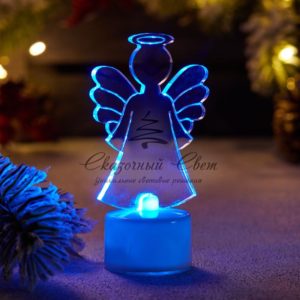 Фигура светодиодная на подставке «Ангел 2D»,  RGB