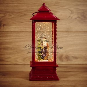 Декоративный LED-фонарь с эффектом снегопада и подсветкой «Дед Мороз»,  теплое белое свечение NEON-NIGHT