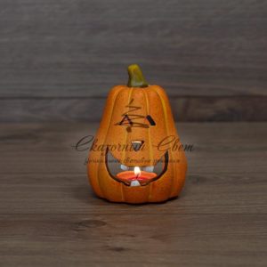Керамический подсвечник «Тыква» 10х8.6х12.7 см