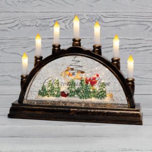 Декоративный светильник «Подсвечник» с эффектом снегопада NEON-NIGHT