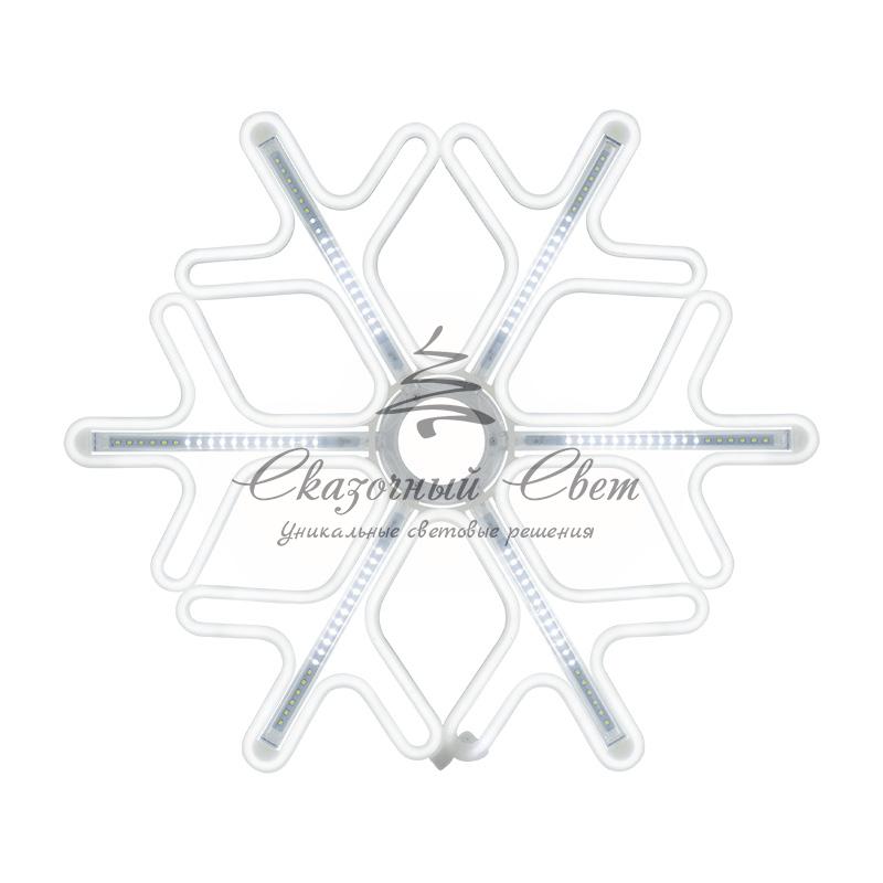 Фигура «Снежинка» из гибкого неона с эффектом тающих сосулек, 60х60 см, цвет свечения белый NEON-NIGHT
