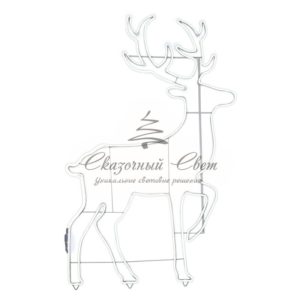 Фигура световая «Сказочный олень» из гибкого неона,  140х93 см,  1680 LED,  цвет свечения белый NEON-NIGHT