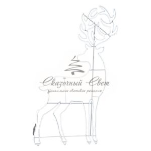 Фигура световая «Сказочный олень» из гибкого неона,  180х110 см,  2400 LED,  цвет свечения белый NEON-NIGHT