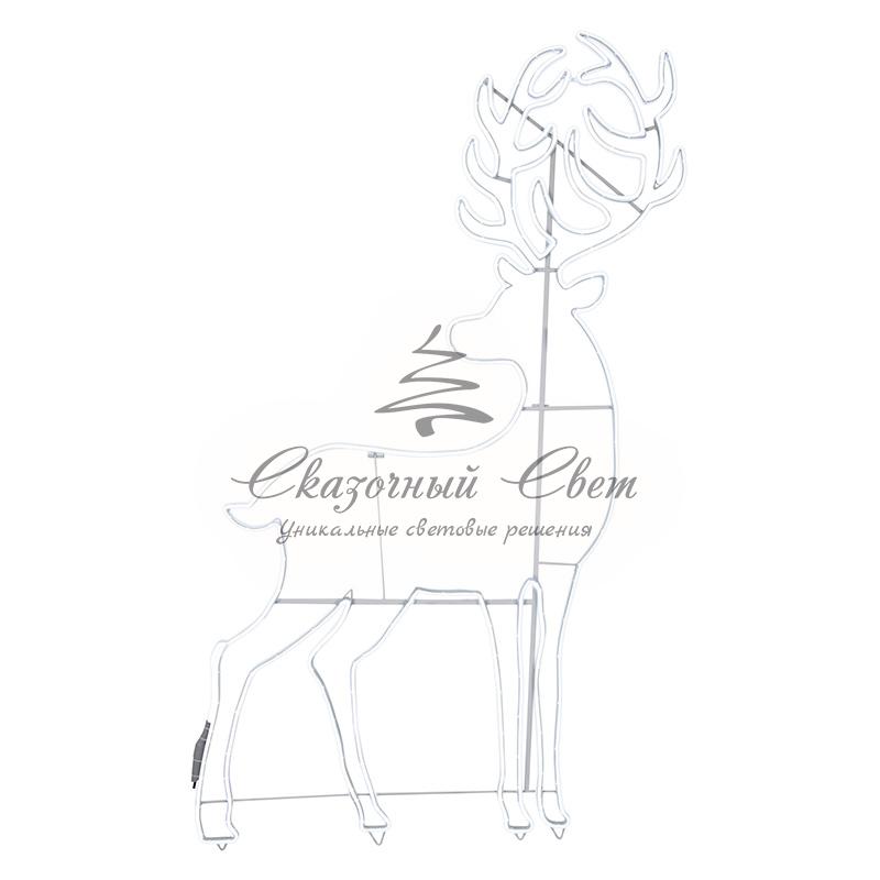 Фигура световая «Сказочный олень» из гибкого неона, 180х110 см, 2400 LED, цвет свечения белый NEON-NIGHT