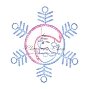 Фигура «Снежинка с Дедом Морозом» размер 107*95см,  14м дюралайт NEON-NIGHT