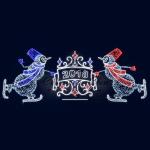 Декоративная декорация Снеговики на лыжах 250 см (цвет на выбор)