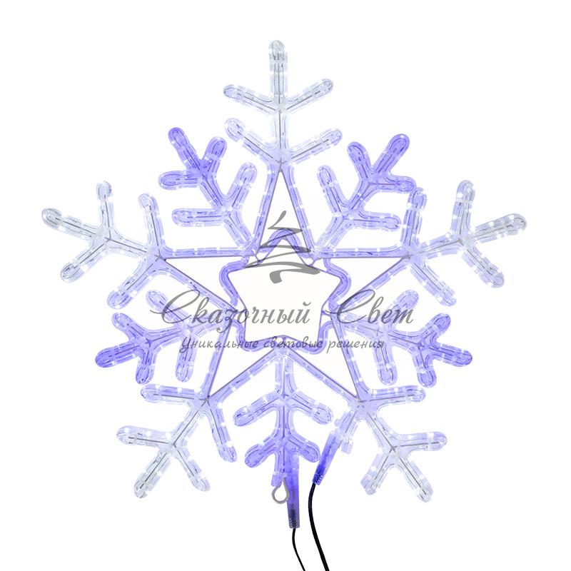 Фигура световая "Снежинка" цвет белая/синяя, размер 60*60 см, с контроллером NEON-NIGHT
