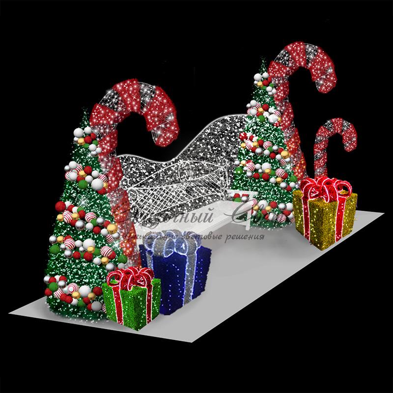 Декоративная фотозона Сказочная скамейка 220 см (цвет на выбор)