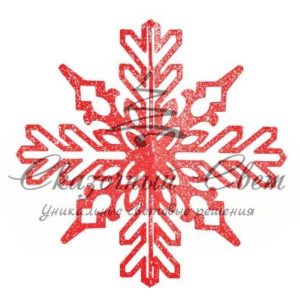 Елочная фигура «Снежинка ажурная 3D», 35 см, цвет красный