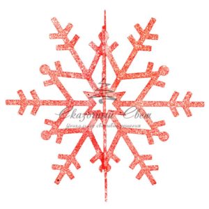 Елочная фигура «Снежинка резная 3D», 61 см, цвет красный