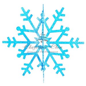 Елочная фигура «Снежинка резная 3D», 61 см, цвет синий