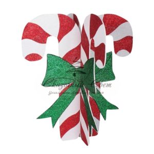 Елочная фигура «Карамельная палочка» 3D, 89*78 см, цвет белый/красный