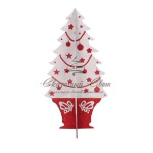 Фигура «Елочка складная» 3D, 56*30 см, цвет красный/белый