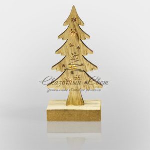 Деревянная фигурка с подсветкой «Елочка» 9*5*19 см