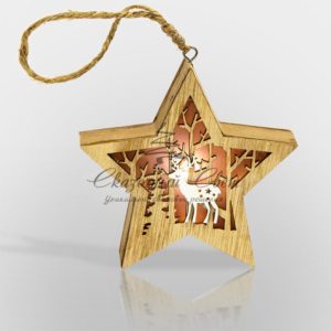 Деревянная фигурка с подсветкой «Звездочка» 24*13*3,6 см