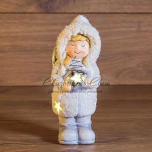 Керамическая фигурка «Снегурочка со звездой» 7,5*7,5*18 см