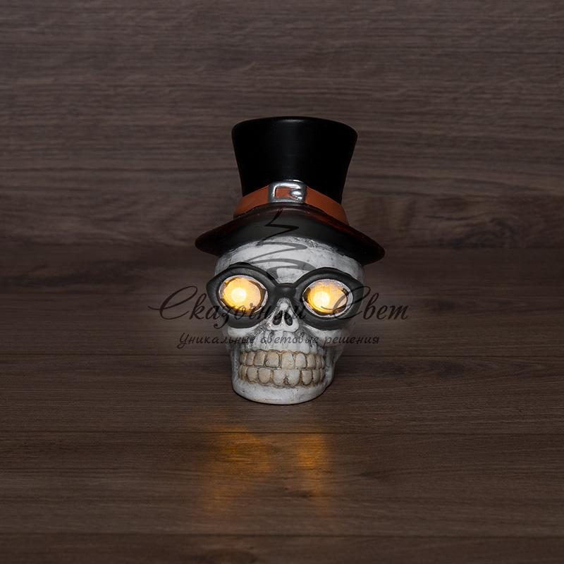 Керамическая фигурка «Череп в шляпе» 13.2х10.3х14.3 см