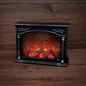 Светодиодный камин «Классика» с эффектом живого огня 33х12х24 см,  батарейки 3хС (не в комплекте) или от USB (в комплекте)